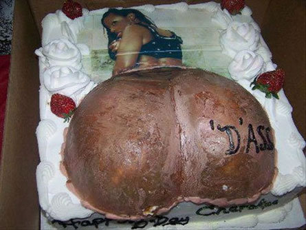 EAT'EM UP with tags all up in that ass Cherokee birthday cake D' ass